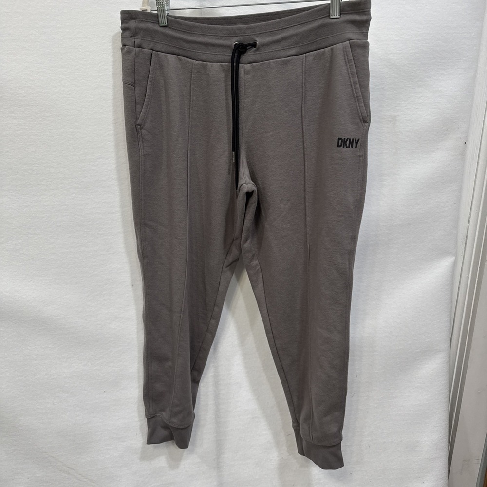 NWT DKNY Women's Gray Sweat Pants Size X-Large 54163 Cuffed Ankle‎